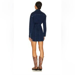 FREE PEOPLE amber denim dress in dark indigo size 6